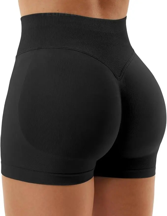 Gym Shorts Women Fitness Sports Biker Shorts 4.5" Low Waist Band Yoga Shorts Workout Tights Scrunch Butt Seamless Leggings Woman
