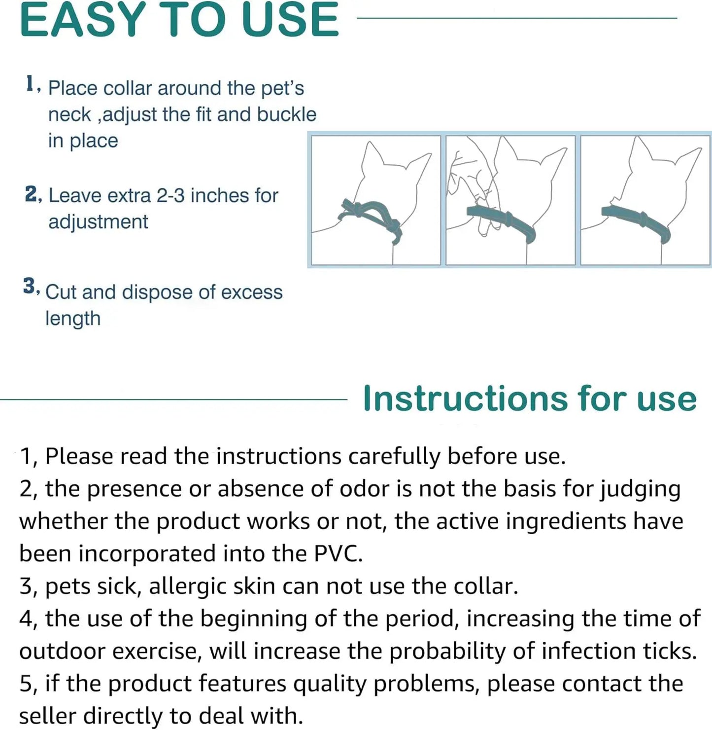 Flea and Tick Collar for Cats - Offers 12-Month Protection, Crafted with Premium Plant Oils, Waterproof, Natural, Safe for Kitte