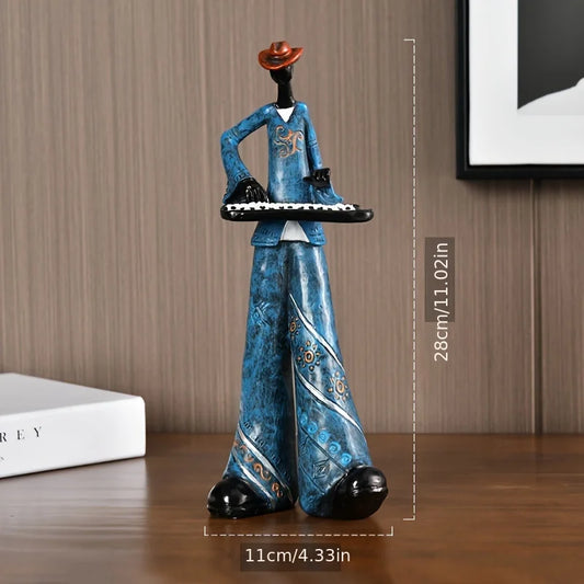 Creative American Nordic Vintage Band Musical Instrument Resin Statue Model Living Room Porch Study Bookshelf TV Cabinet Display