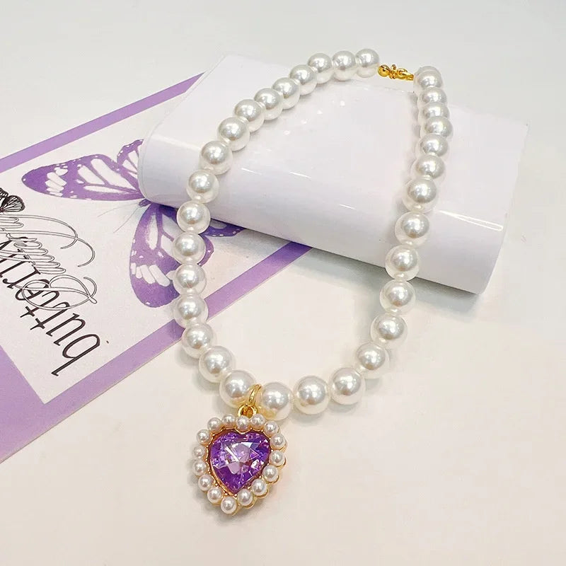 Hot Sale Princess Pearl Pet Collar for Small Dogs Cats Chihuahua Kitten Cute Wedding Gift Jewelry Accessory