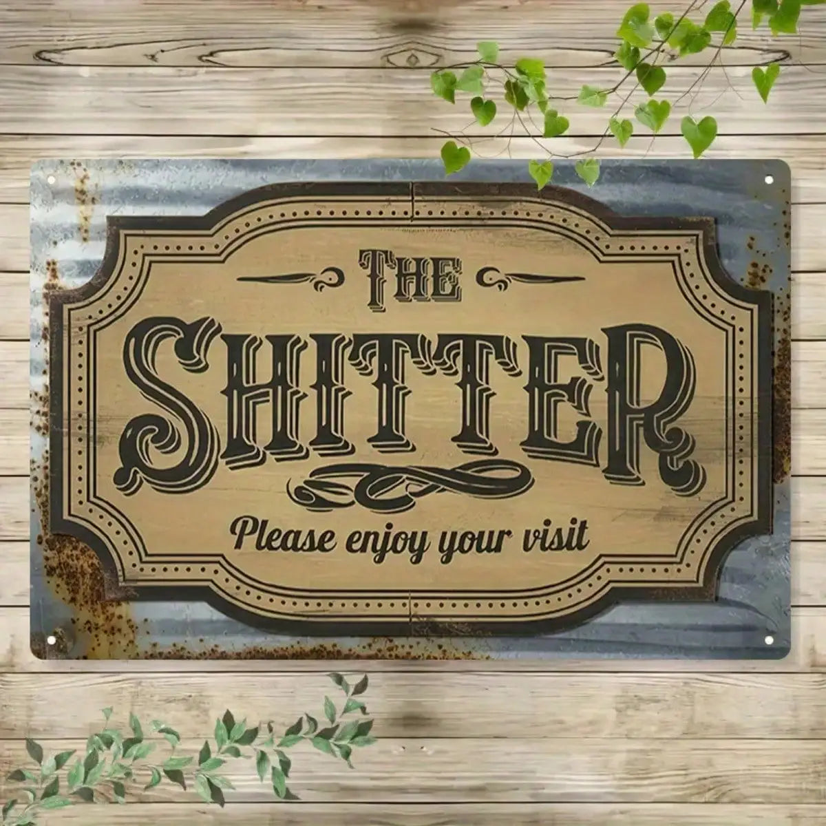 1PC Tin Sign The Shitter - Funny Bathroom/Man Cave Wall Decor, Humorous Toilet Art, 8x12 Inches / 20x30 Cm