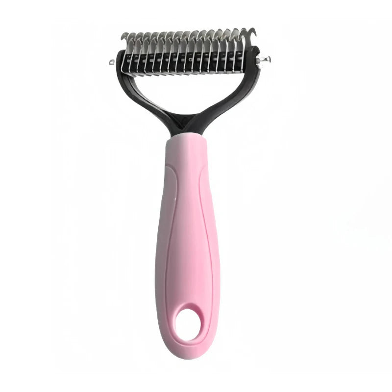 2-in-1 Dog Cat Dematting Comb, Must-Have Pet Grooming Tool Double-Sided Undercoat Rake Deshedding Brush, Pet Grooming Tool for Removing Tangles, Knots and Loose Fur