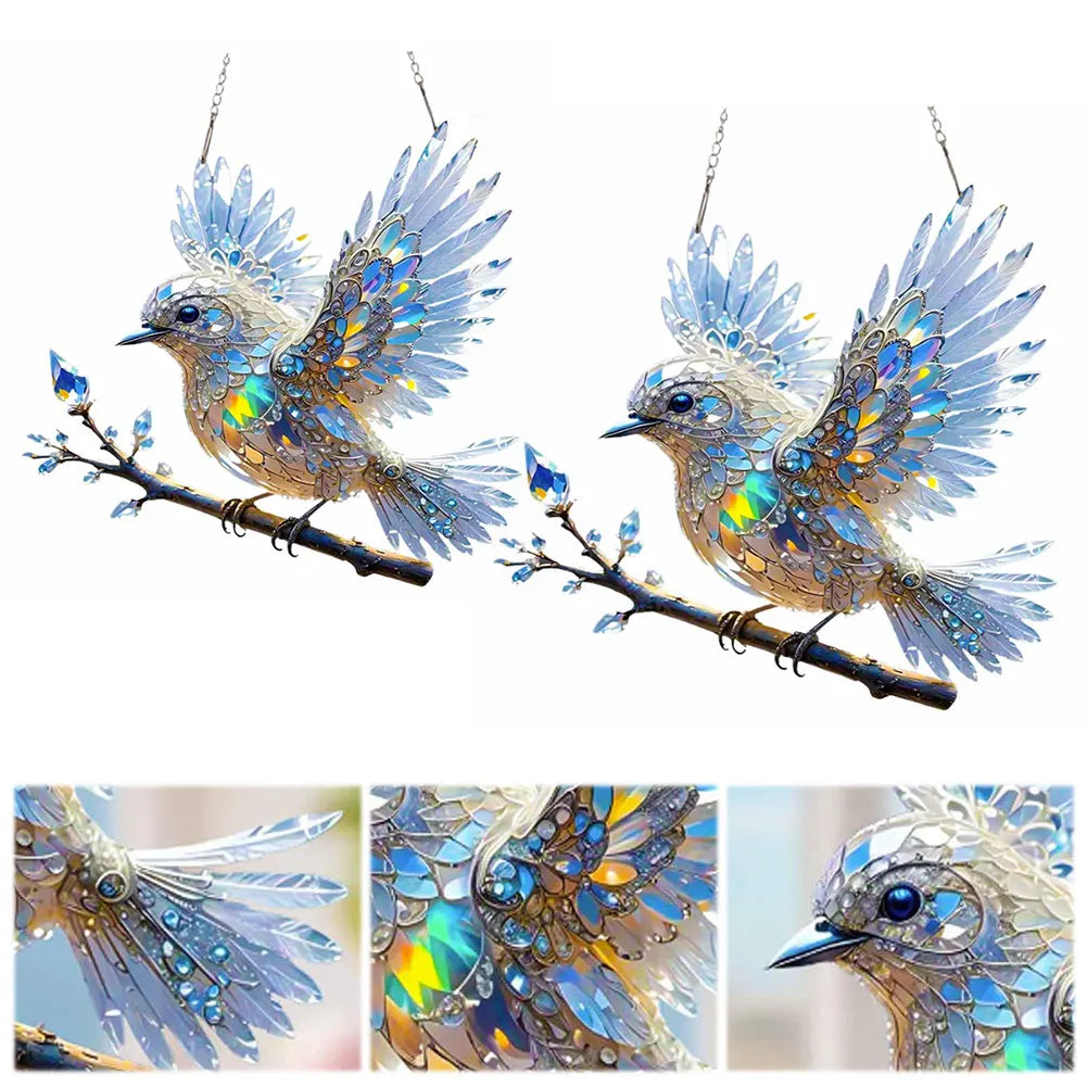 2D Acrylic Flat Bird Home Decoration Pendant Window Hanging Decor Hanging Ornament for Home Window Indoor Decor