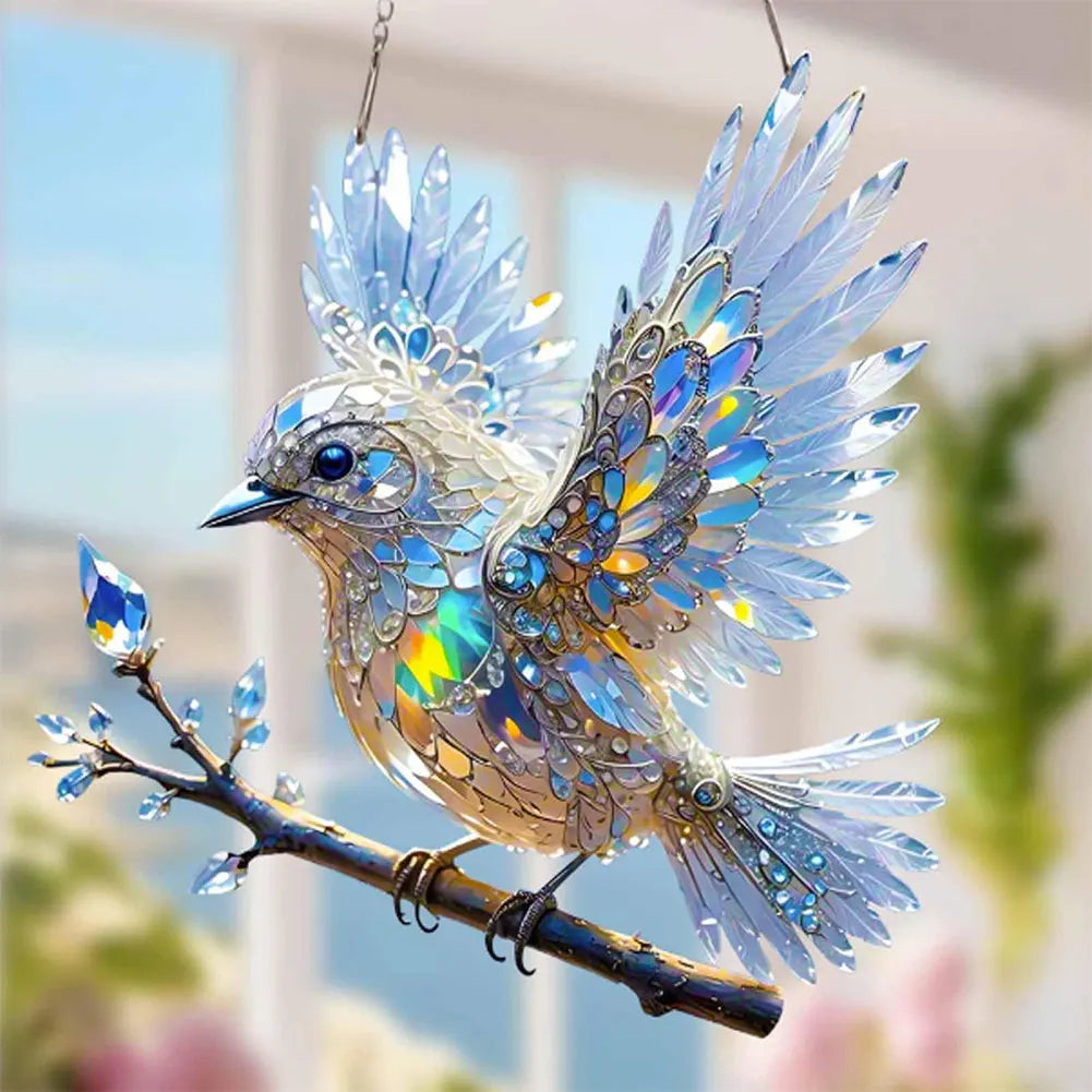 2D Acrylic Flat Bird Home Decoration Pendant Window Hanging Decor Hanging Ornament for Home Window Indoor Decor