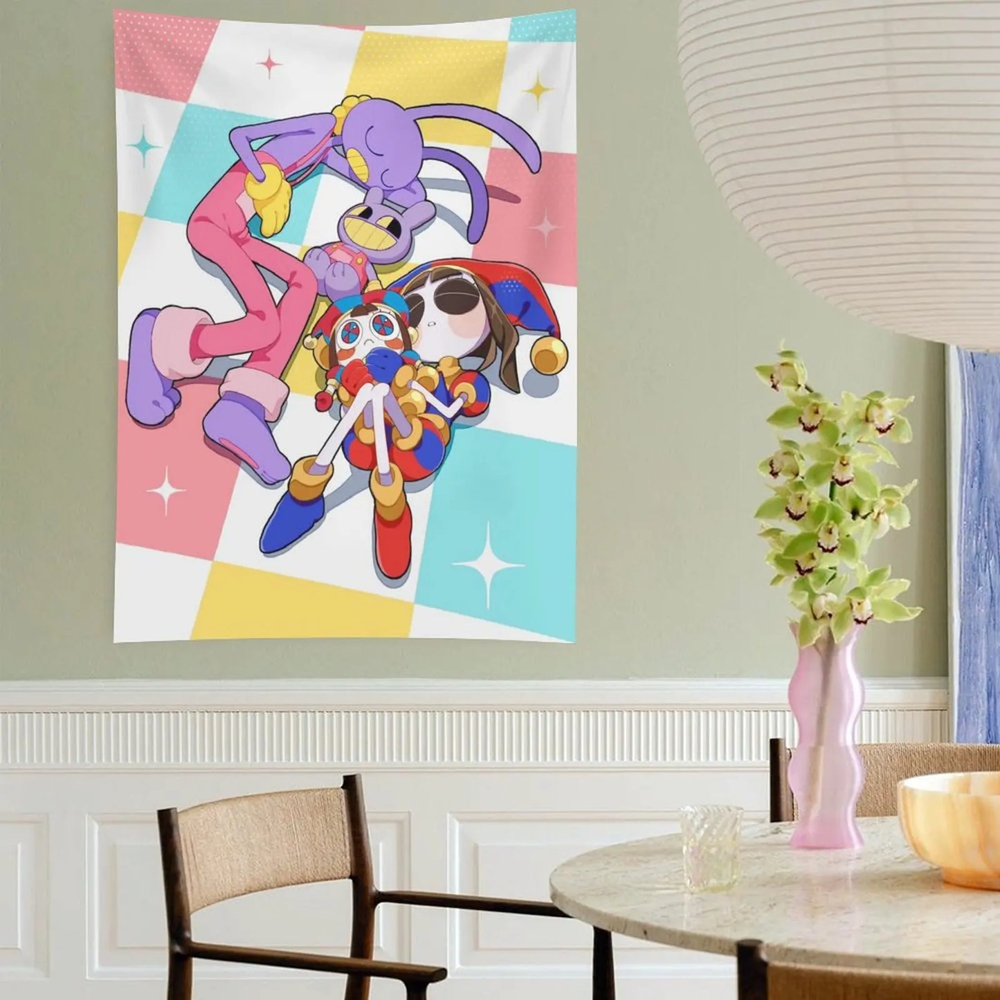 The A-Amazing Circus Cartoon Digital Tapestry, Home Decor, Funny Anime Wall Art Tapestries Backgrounds For Living Room,Dormitory