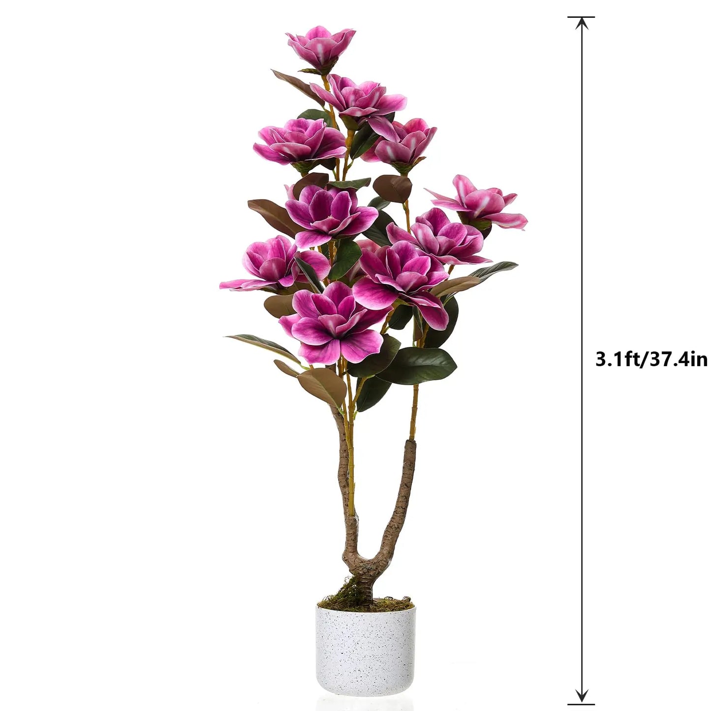 HiMISSCN Magnolia Tree In Planter Faux Floral Decor For Home