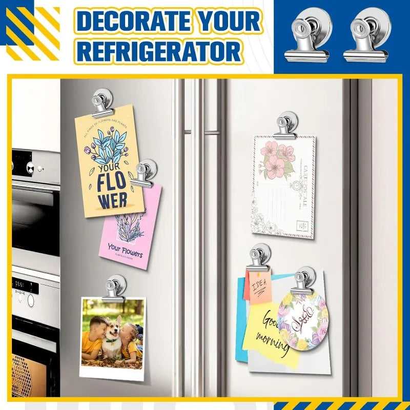Magnet Clips Heavy Duty Sticky Pads Strong Refrigerator Magnetic Clips for Whiteboard Photo Office Locker Displays Magnets Clip