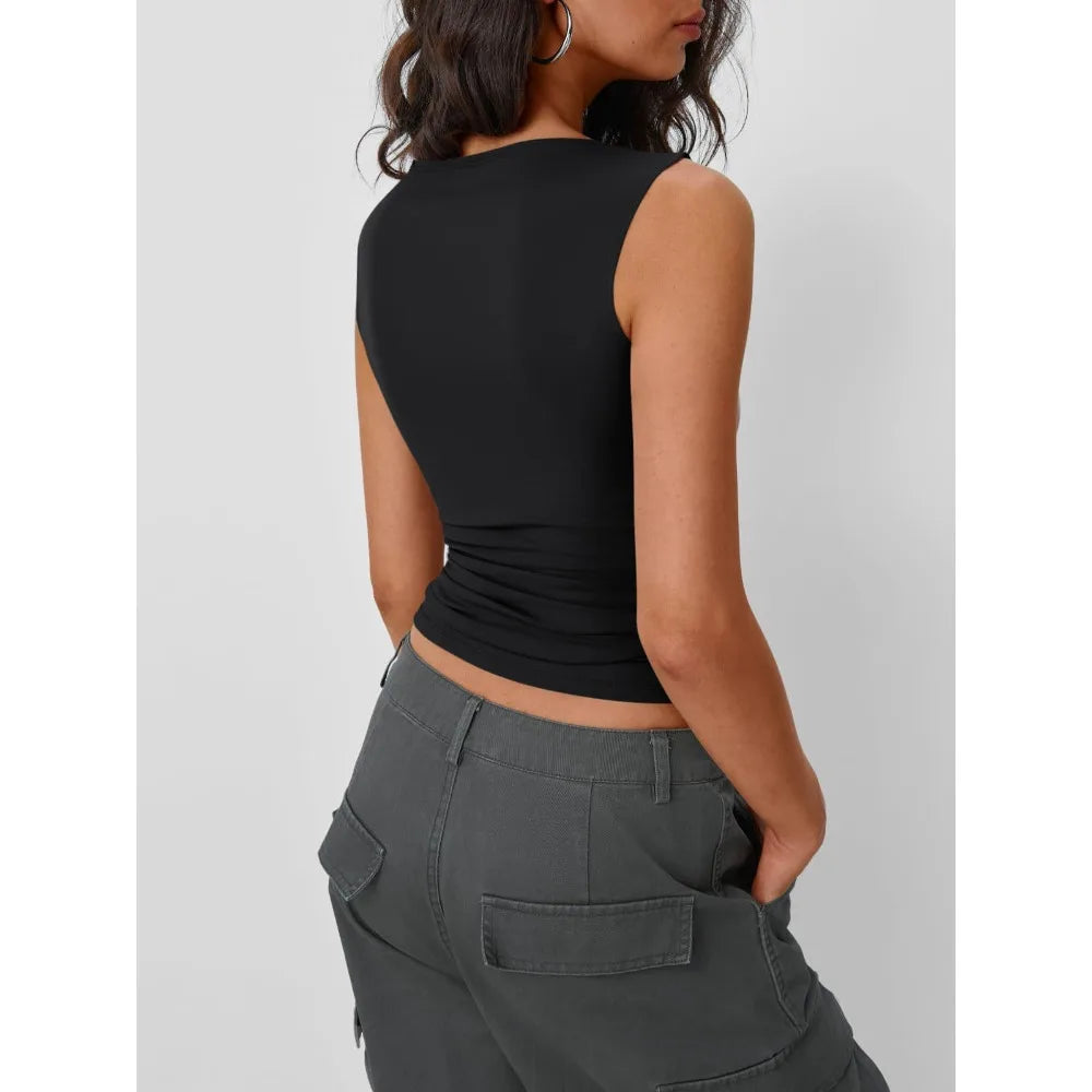 Women Vest Top Backless Sexy Y2K Fashion Slim-fit Spring Summer 2026 New Sleeveless Crop Cami
