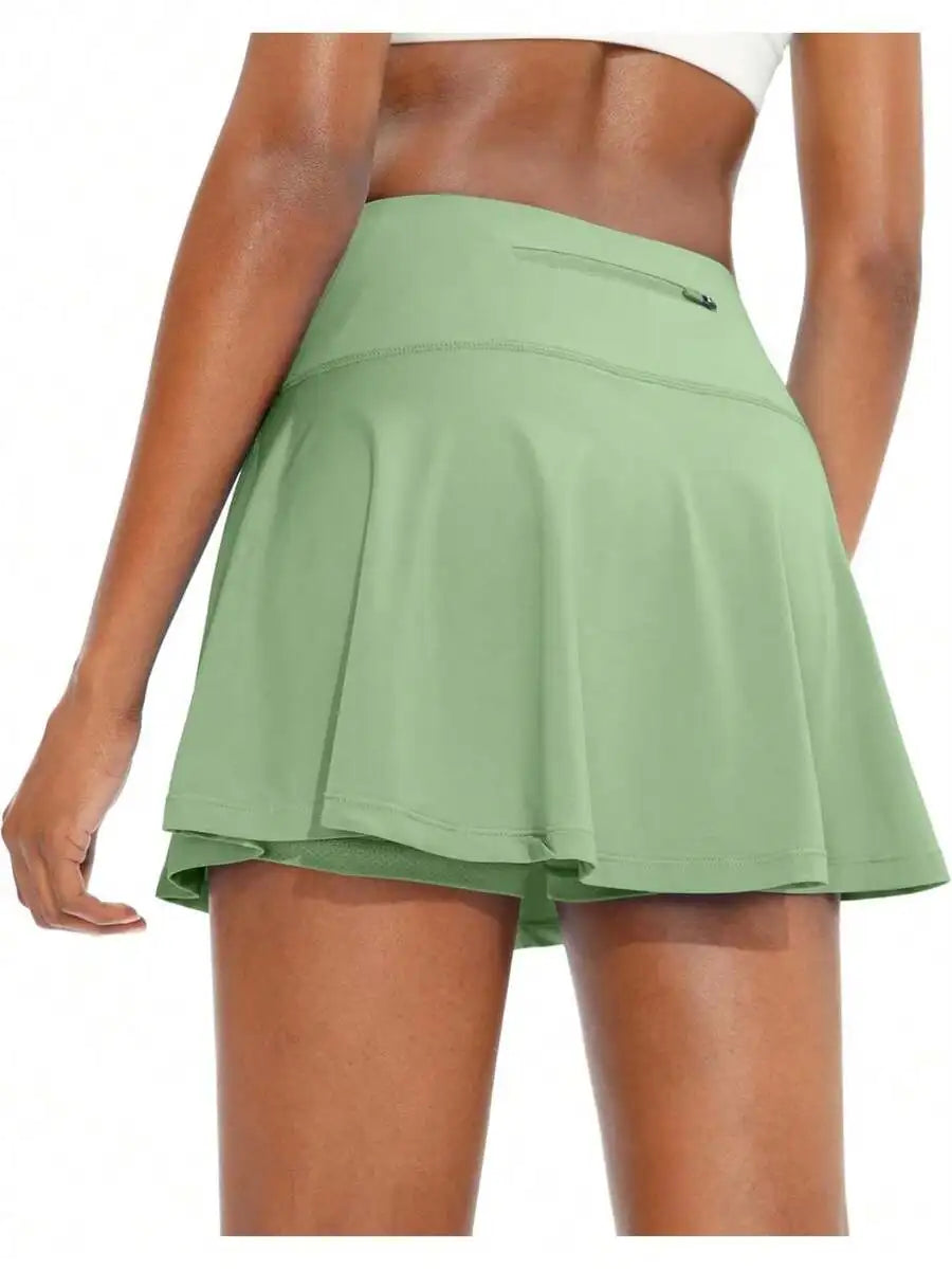 SaNTiNY Pleated Tennis Skirt For Women With 4 Pockets Women's High Waisted Athletic Golf Skorts Skirts For Running Casual
