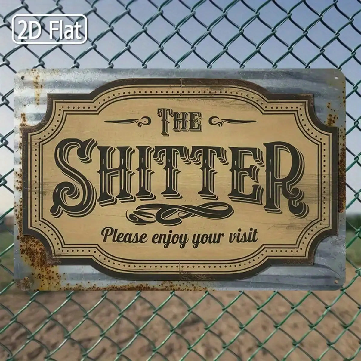 1PC Tin Sign The Shitter - Funny Bathroom/Man Cave Wall Decor, Humorous Toilet Art, 8x12 Inches / 20x30 Cm