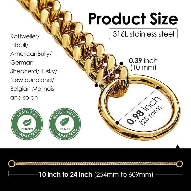 Stainless Steel Chain Collar For Dogs