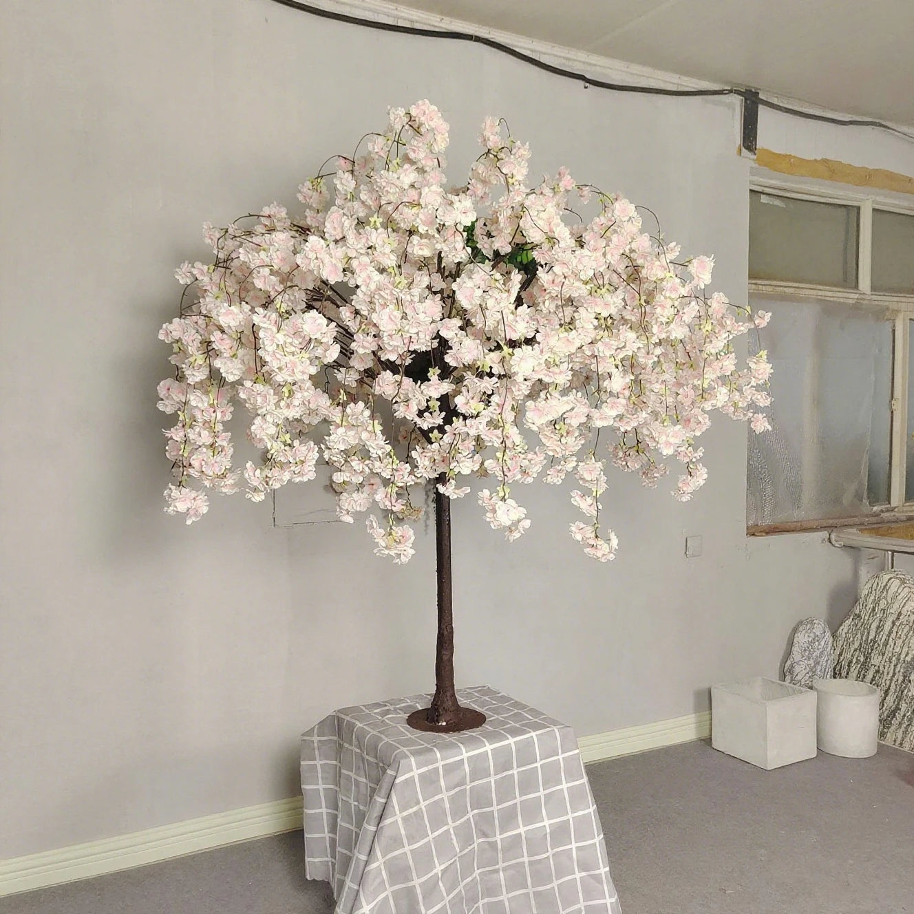 Simulation cherry blossom tree floor cherry blossom tree hotel wedding home outdoor garden decoration art ornaments