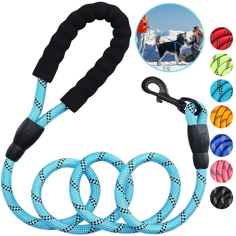 Pet Foam Handle Reflective Leash Nylon Traction Rope Non-Slip Pet Adjustable Leash for Large, Medium, and Small Dogs Outdoor Pet Supplies dog collar cat collar decorative dog collar harness