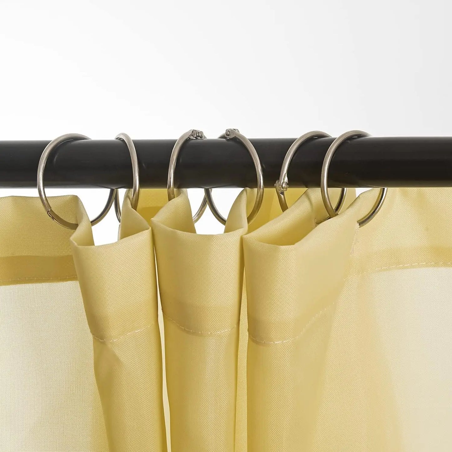 24 Pack Shower Curtain Rings,Rust Proof Shower Curtain Hooks for Bathroom,Loose Leaf Binder Rings Keychain Key Rings, Meta