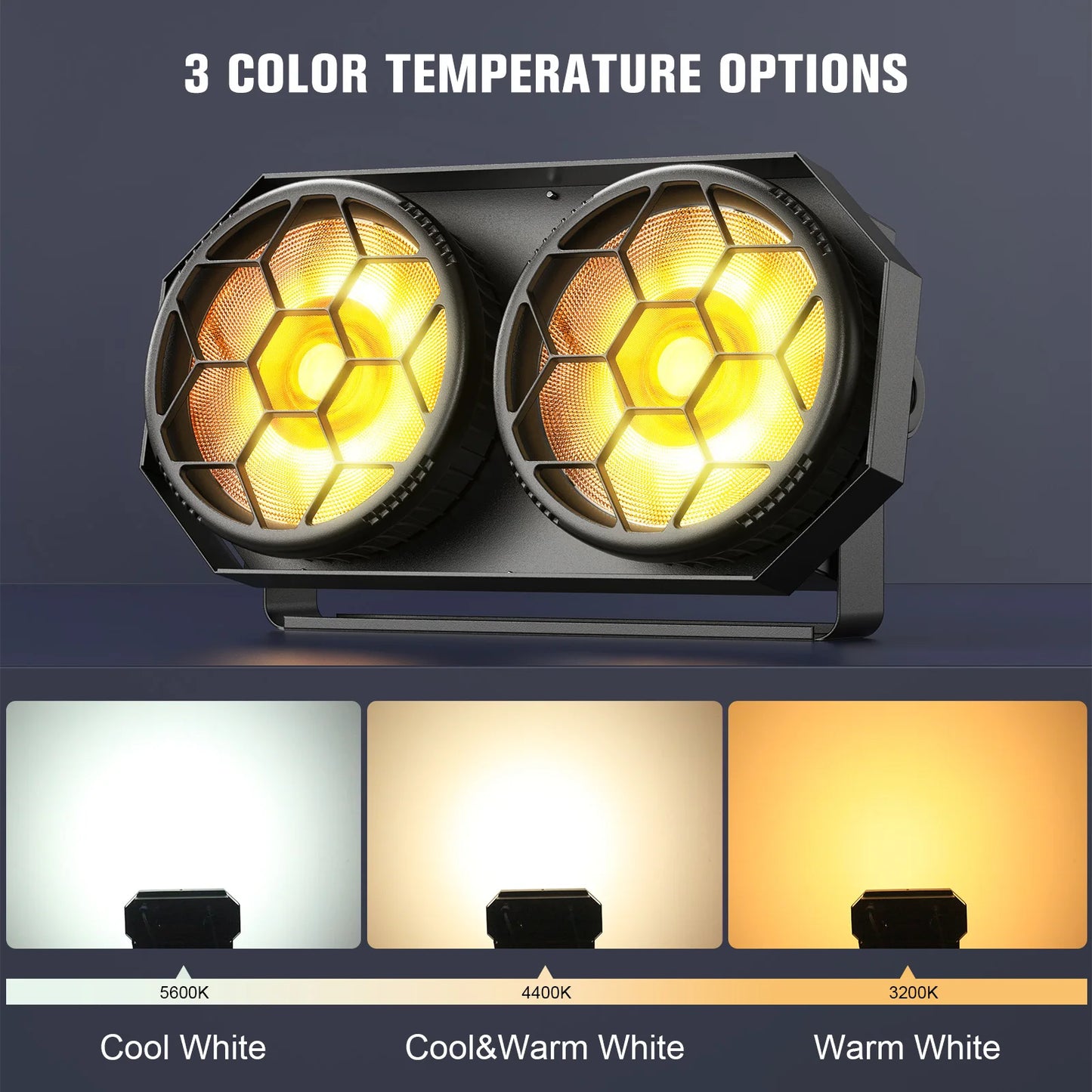 U'King 1/2/4Pcs 260W RGB COB LED Par Lights 2-eyes Fill Light Audience Lights DMX Strobe Stage Lights For DJ Disco Wedding Party