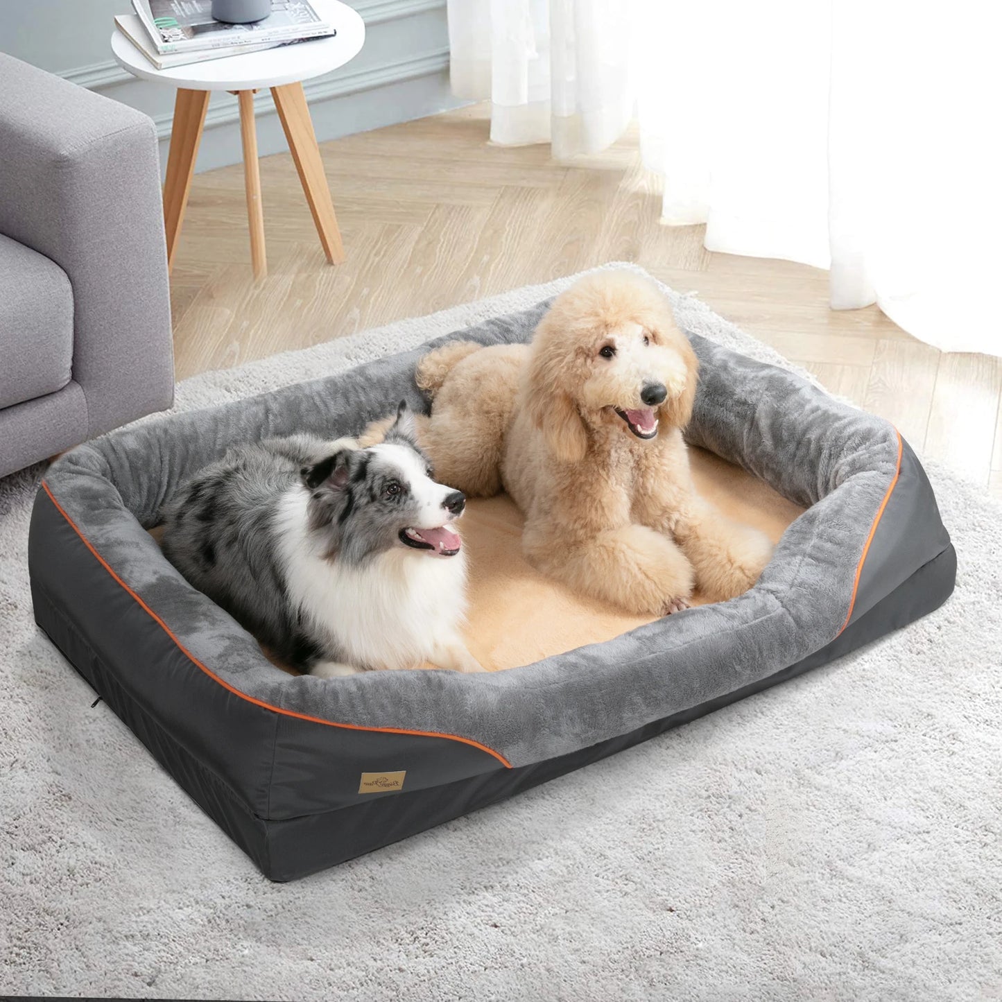 BINGOPAWCN Anti Allergy Warm Fleece Dog Bed With Removable Washable Cover