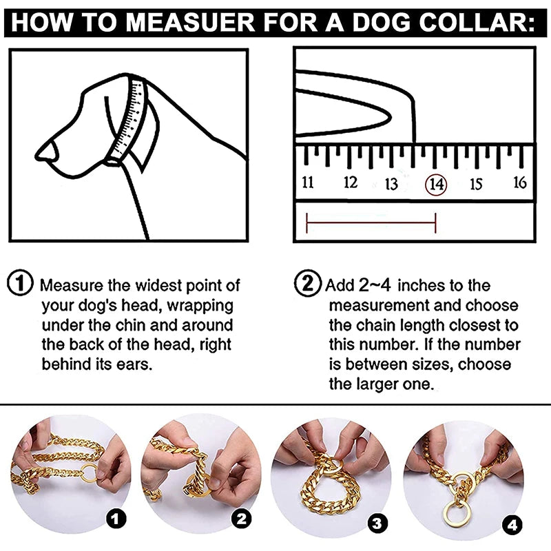 Stainless Steel Chain Collar For Dogs