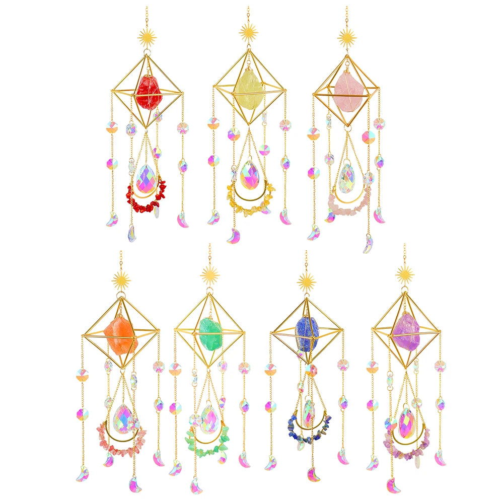 K9 Crystal Light Catchers Wind Chime Sunlight Trapping Windchimes Jewelry