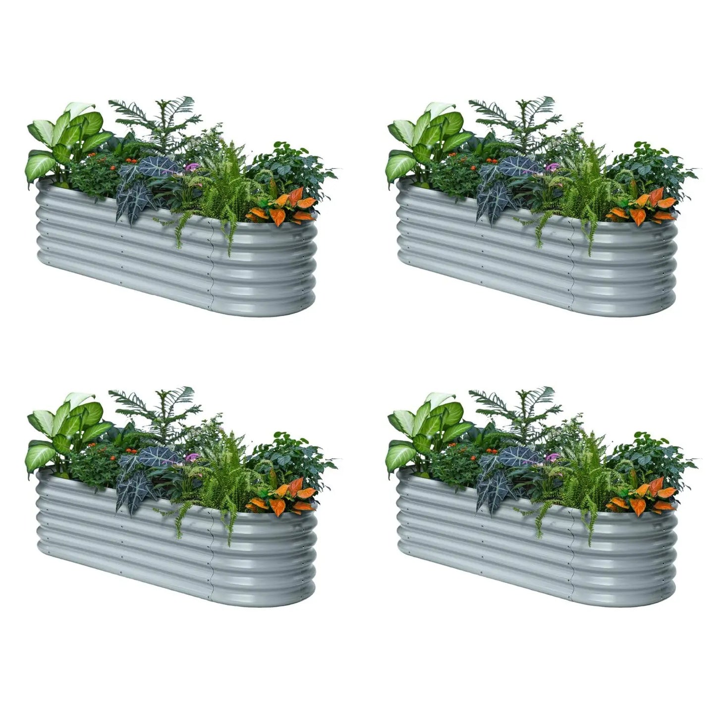 6x2x1.5ft 17in Tall Raised Garden Bed Galvanized Steel Planter Box Outdoor Herb Strawberry Small Space Custom
