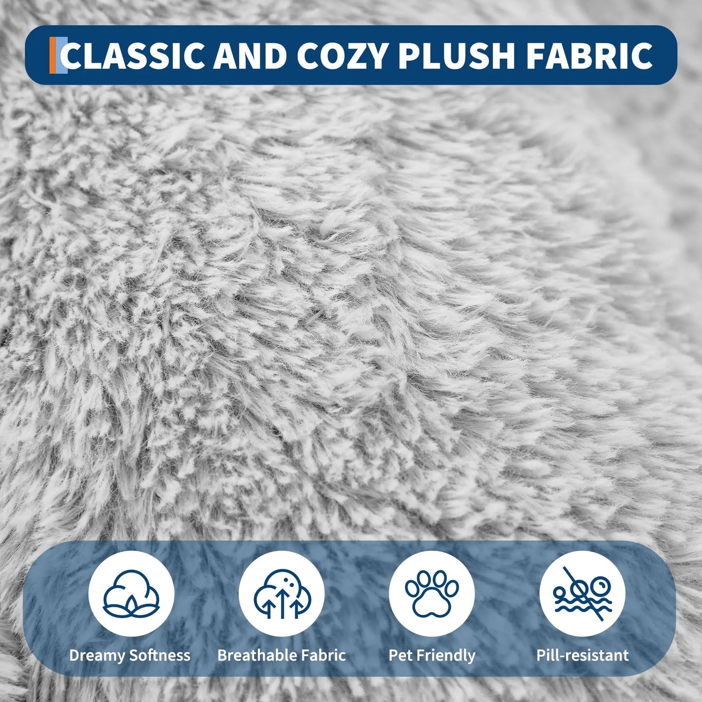 HiMISSCN Giant Orthopedic Faux Fur Human And Pet Dog Bed With Side Pocket