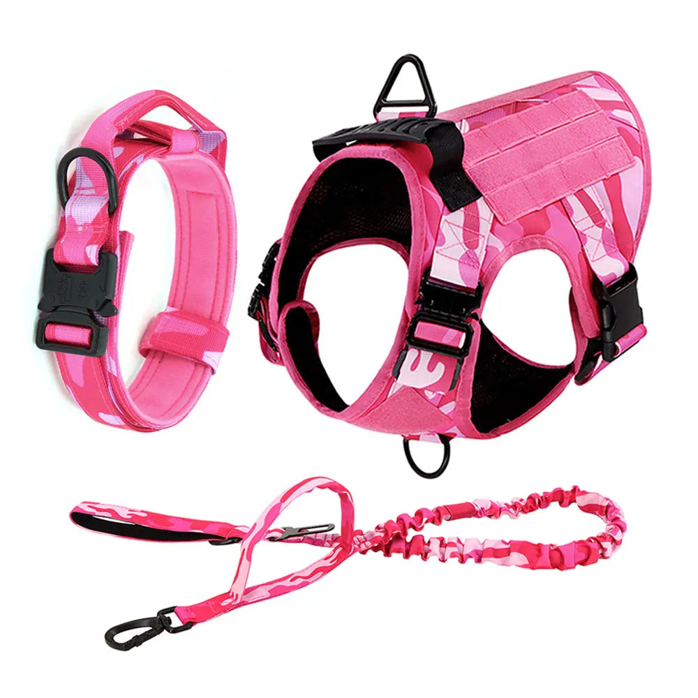 PETRAVELCN Military Camouflage Dog Harness For Large And Medium Dogs