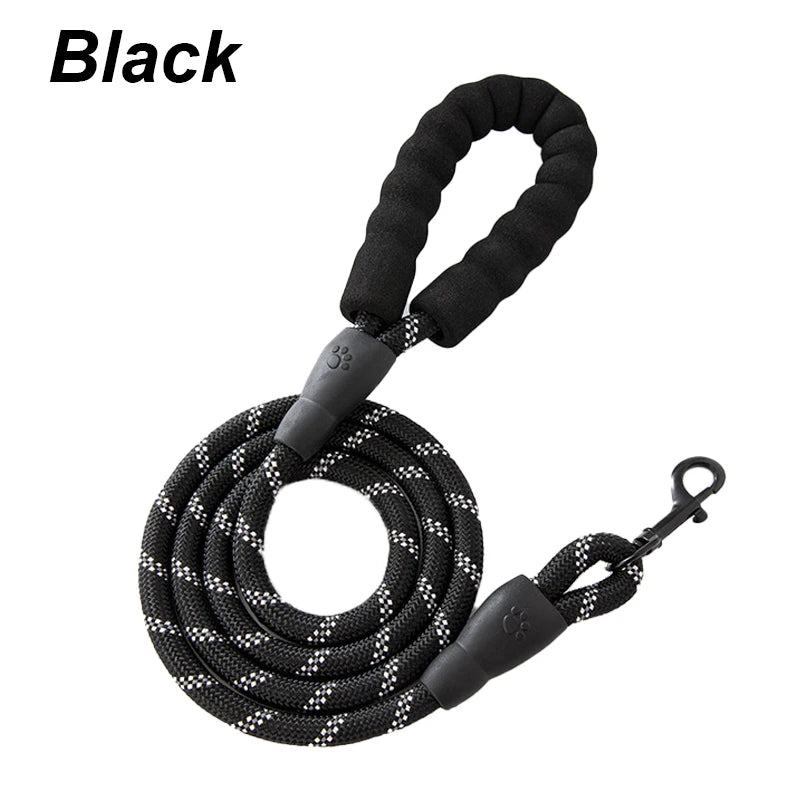 Pet Foam Handle Reflective Leash Nylon Traction Rope Non-Slip Pet Adjustable Leash for Large, Medium, and Small Dogs Outdoor Pet Supplies dog collar cat collar decorative dog collar harness