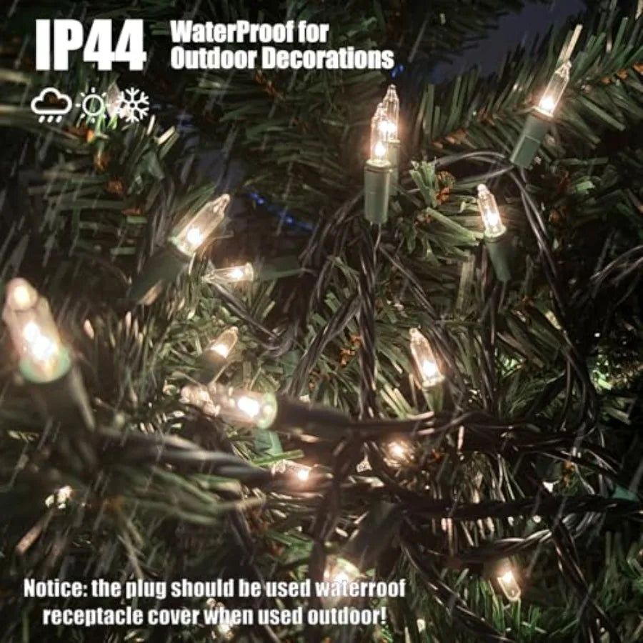 Christmas Lights 100 Count Clear Christmas Tree Lights String with Wire for Outdoor Indoor Christmas Decorations Wedding Decora