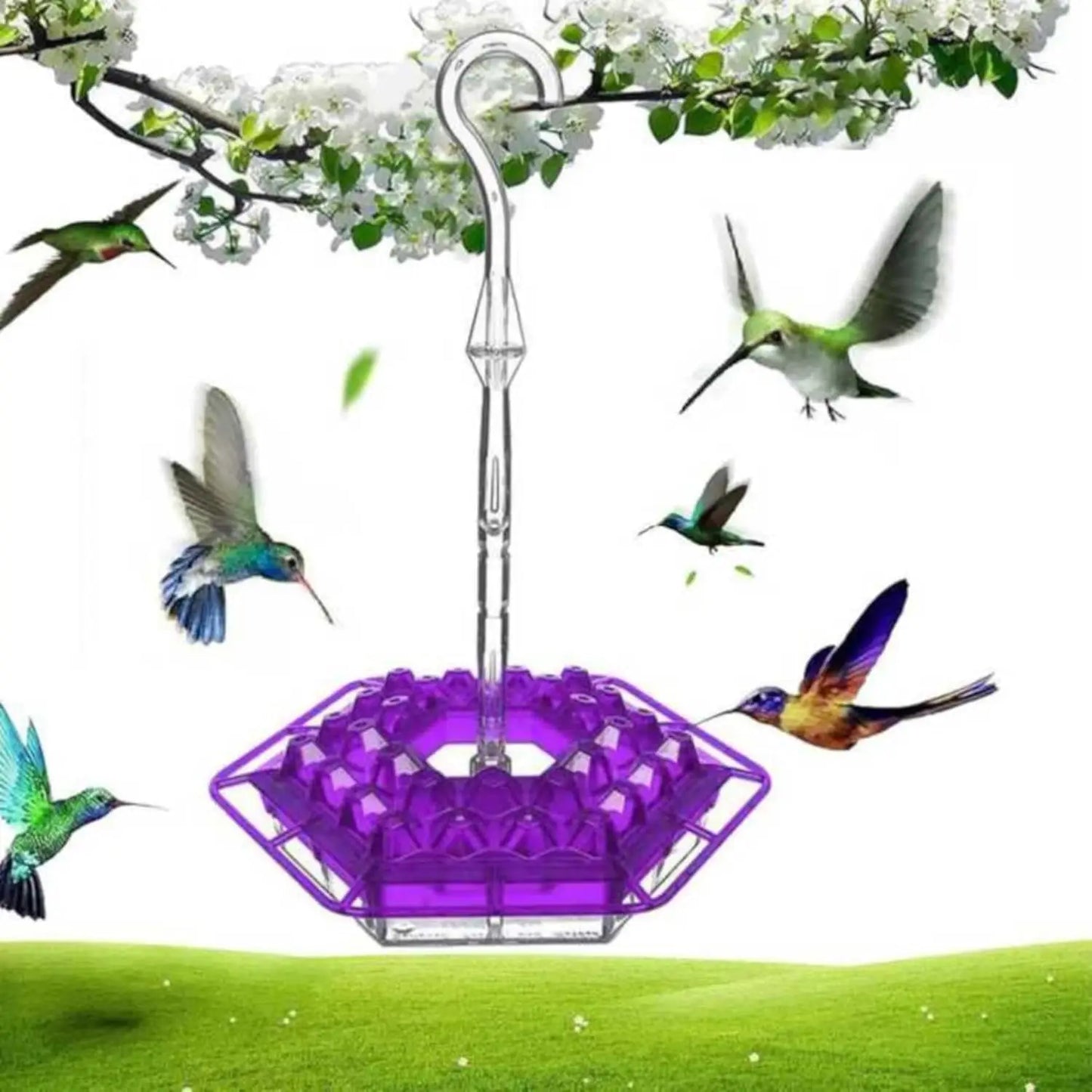 Hummingbird Feeders | Outdoor Hanging Leak-Proof Feeder With 30 Feeding Ports | Built-in Moat, Feeding-Weather Proof & Easy-Fill