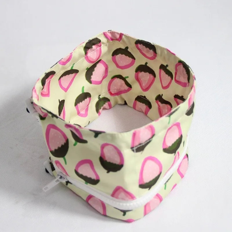 Cartoon Print Pet Cooling Neck Wrap Reusable Gel Core Breathable Cotton Zippered Detachable Summer Outdoor Heatstroke Prevention Small Dog Owners pet collars