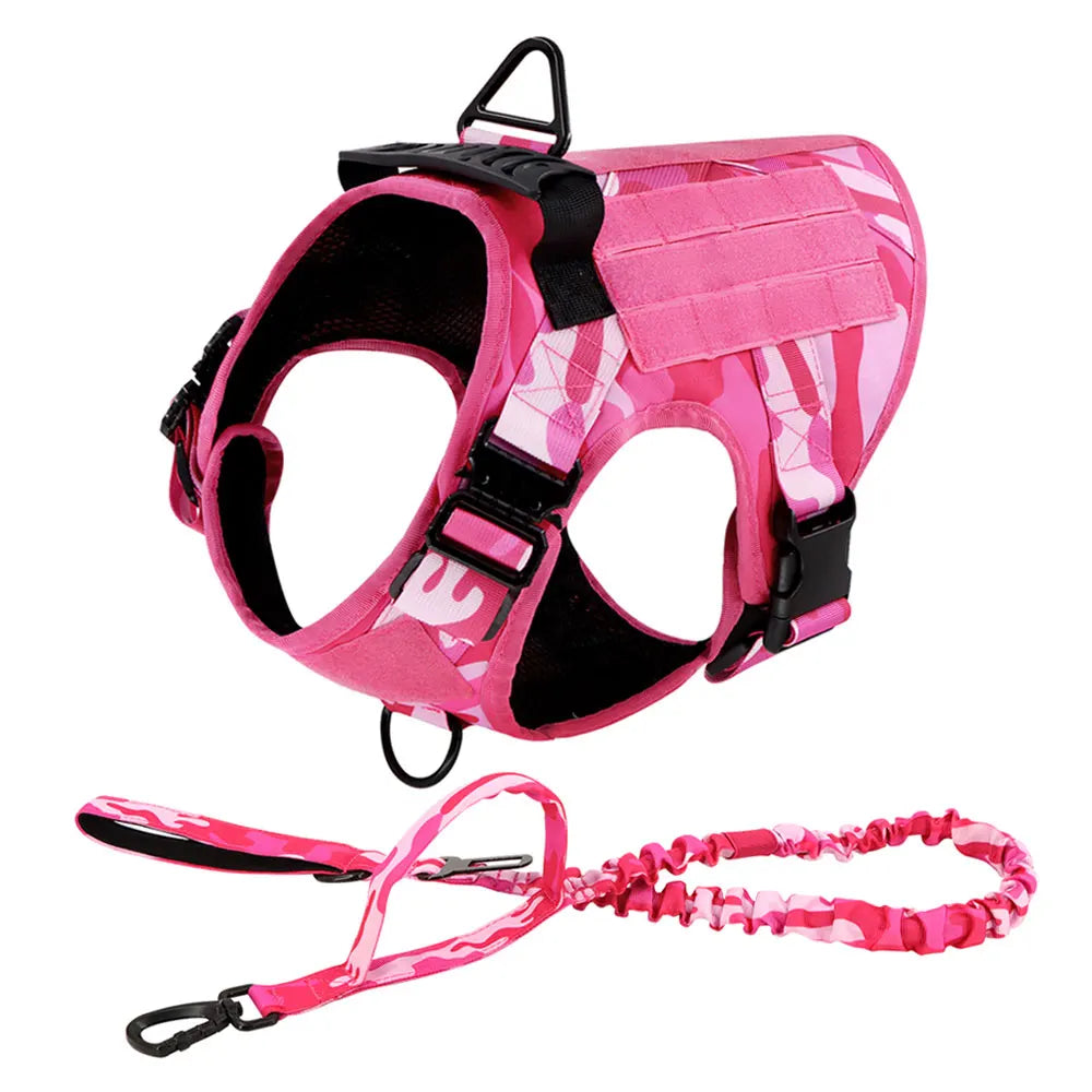 PETRAVELCN Military Camouflage Dog Harness For Large And Medium Dogs