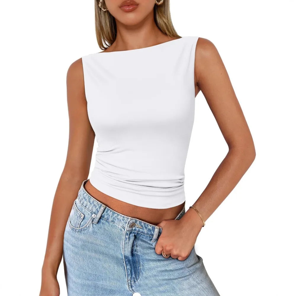 Women Vest Top Backless Sexy Y2K Fashion Slim-fit Spring Summer 2026 New Sleeveless Crop Cami