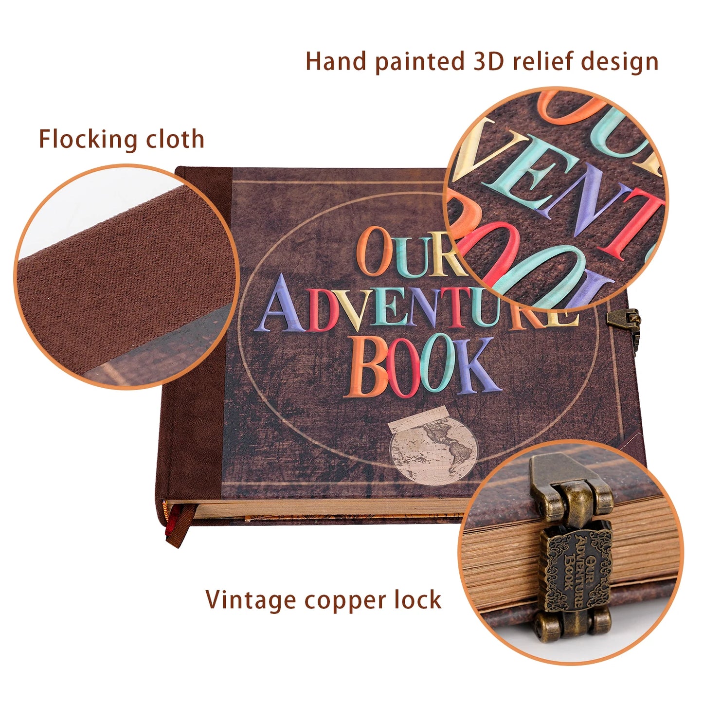 Our Adventure Book 146 Page Diy Handmade Photo Album Scrapbook Retro Kraft Album Anniversary Wedding Memory Valentine's Day Gift