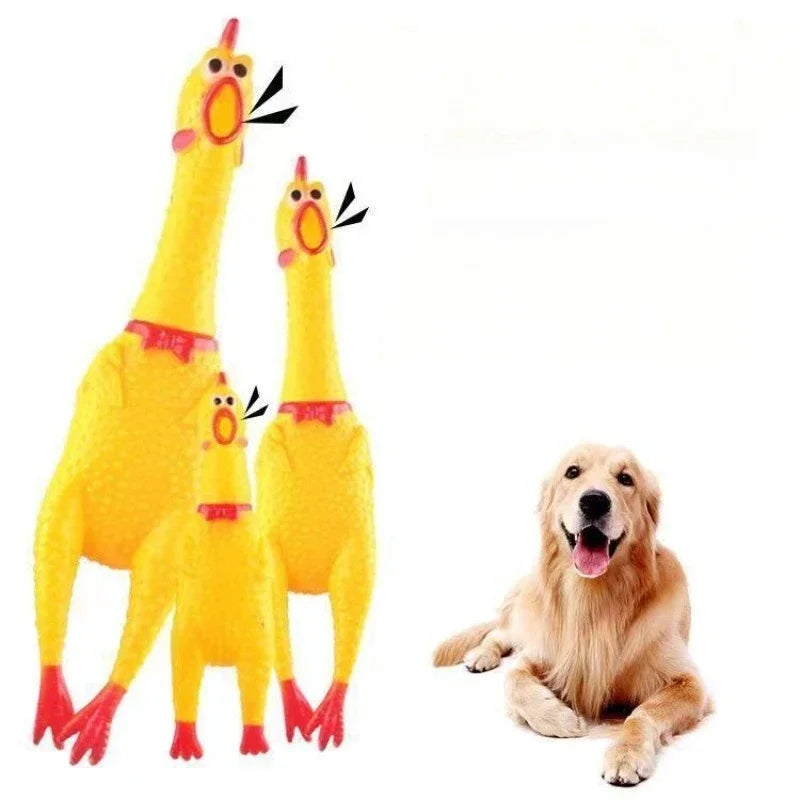 DKSTINYE Squeaky Chicken Dog Toy With Chew Squeaker