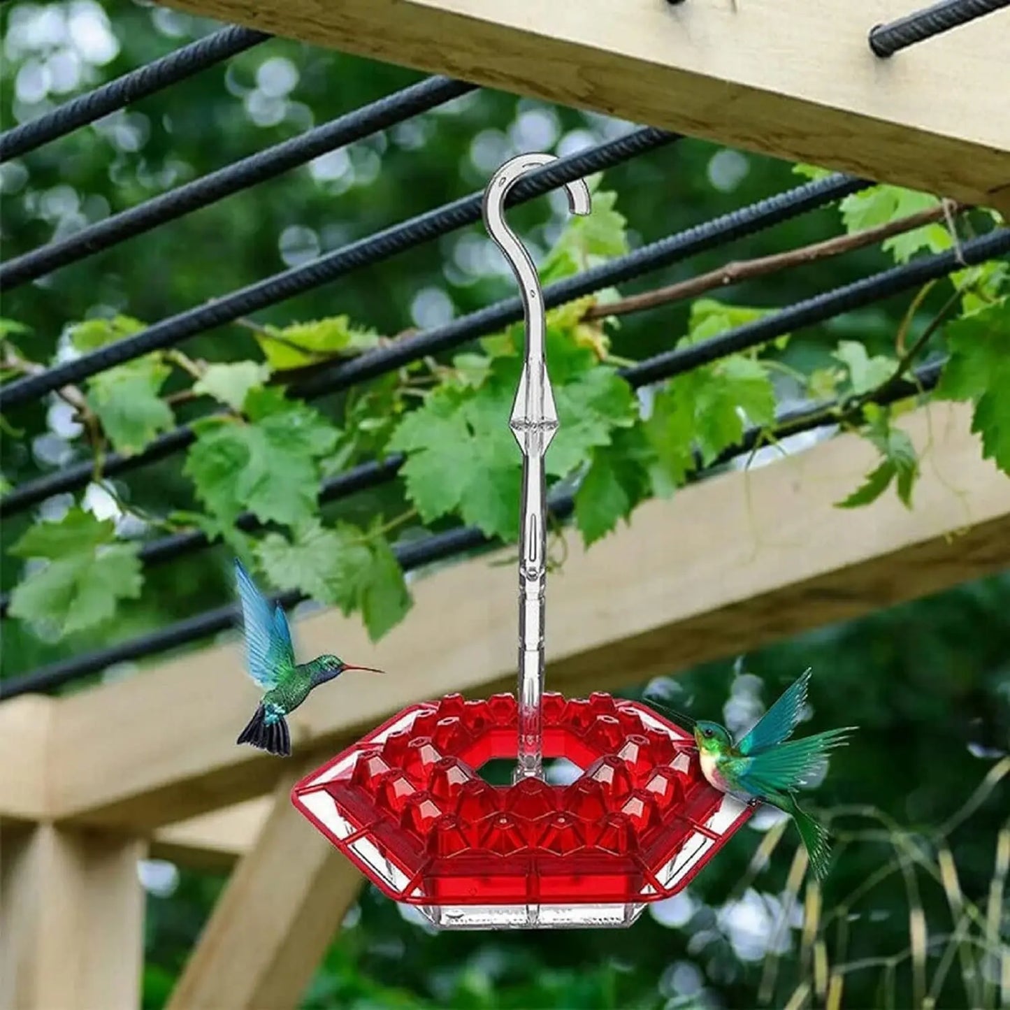 Hummingbird Feeders | Outdoor Hanging Leak-Proof Feeder With 30 Feeding Ports | Built-in Moat, Feeding-Weather Proof & Easy-Fill