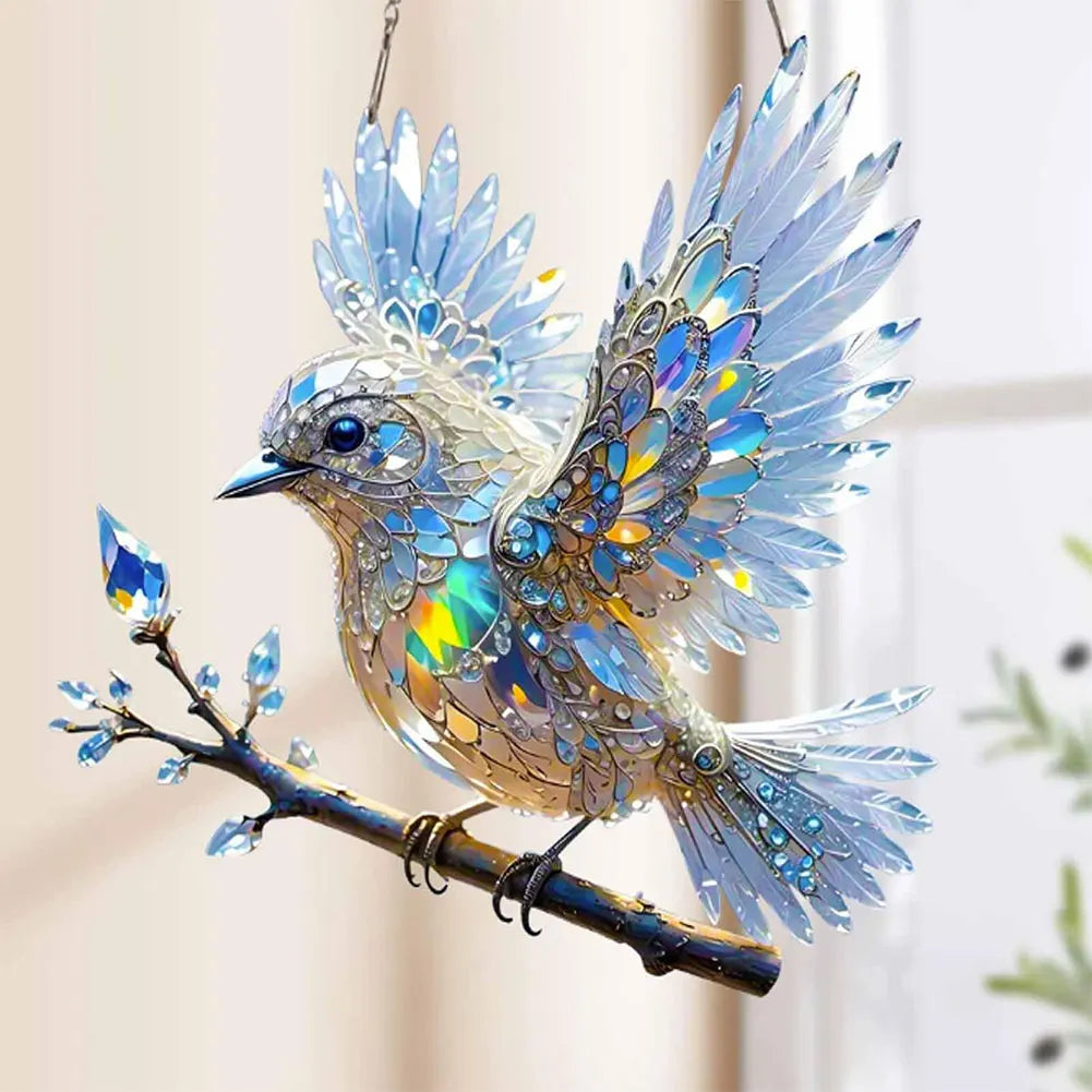 2D Acrylic Flat Bird Home Decoration Pendant Window Hanging Decor Hanging Ornament for Home Window Indoor Decor