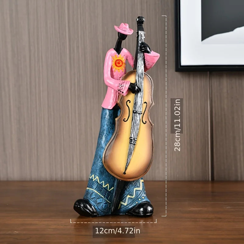 Creative American Nordic Vintage Band Musical Instrument Resin Statue Model Living Room Porch Study Bookshelf TV Cabinet Display
