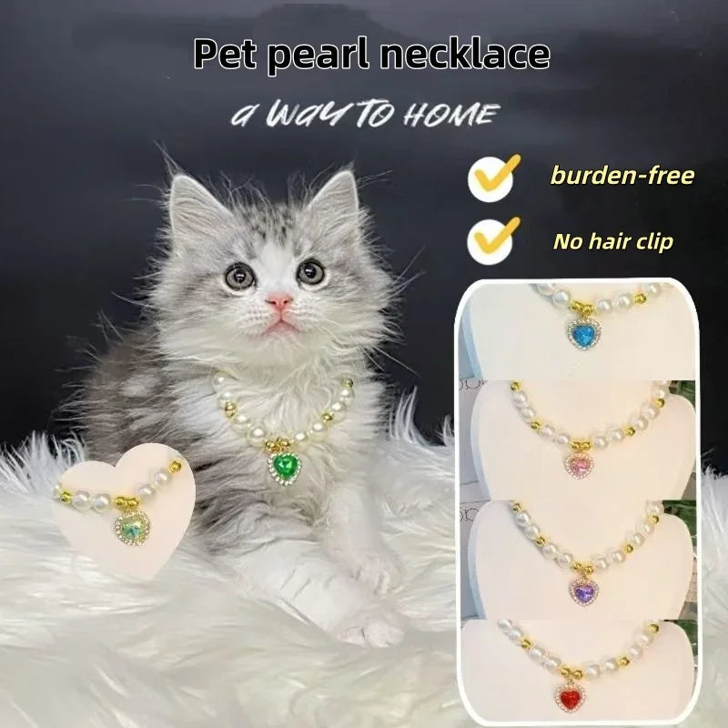 Hot Sale Princess Pearl Pet Collar for Small Dogs Cats Chihuahua Kitten Cute Wedding Gift Jewelry Accessory