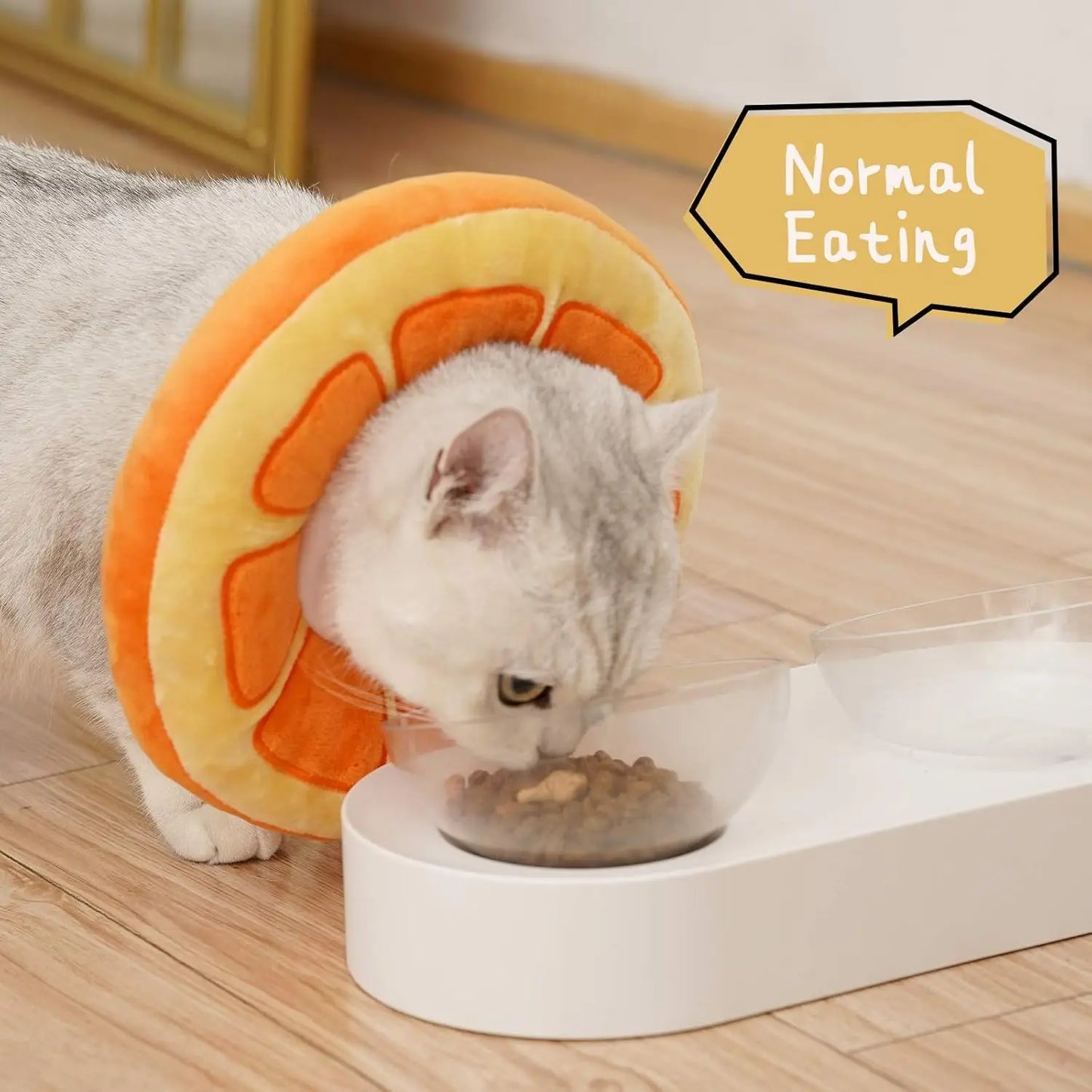 Adjustable Cat Cone Collar Soft, Cute Cat Donut Collar After Surgery, Kitten Recovery Cones to Stop Licking