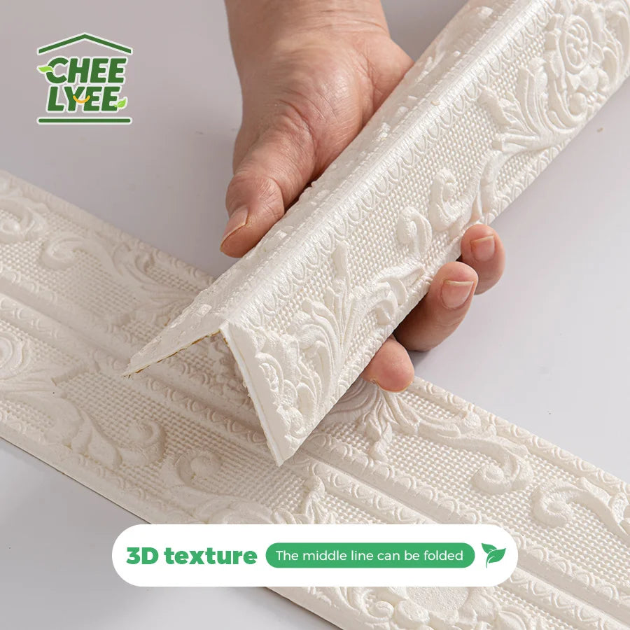 4Rolls Sxp Self-Adhesive Edge Banding Strip Foam Waistline Sticker 8mm Thikness Peel-And-Stick Suitable for all Indoor Areas