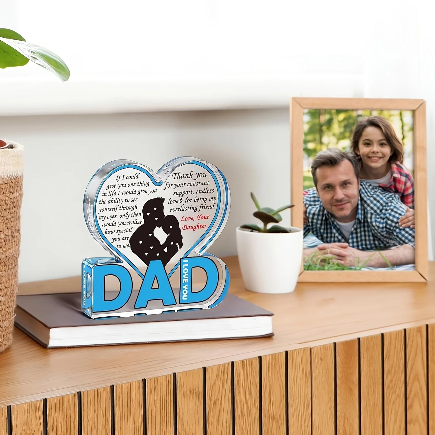 Dad Acrylic Plaque Gifts for Dad Christmas Gifts FromDaughter, Best Dad Ever Gifts, Father And Daughter Gifts,Birthday Dad Gifts