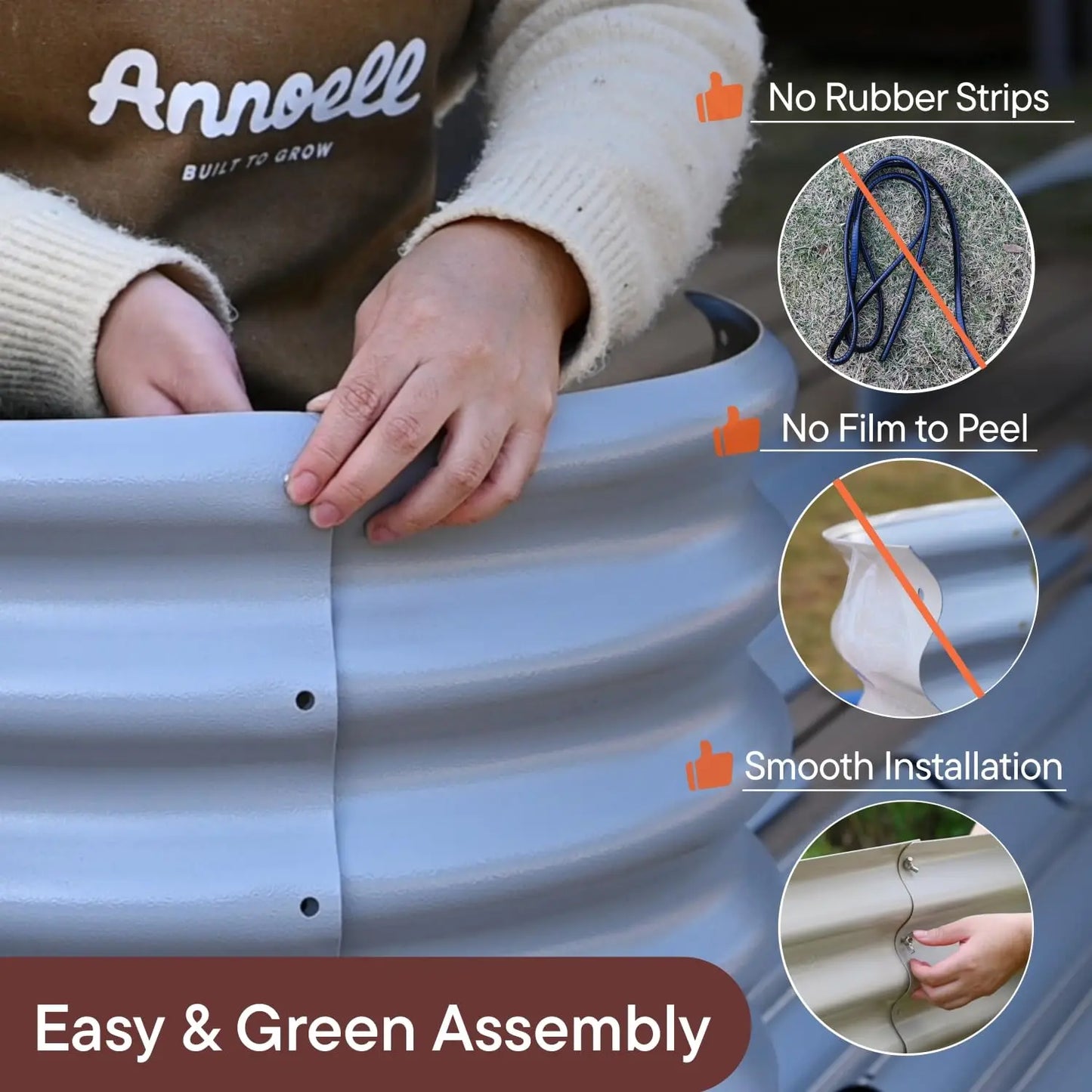 6x2x1.5ft 17in Tall Raised Garden Bed Galvanized Steel Planter Box Outdoor Herb Strawberry Small Space Custom