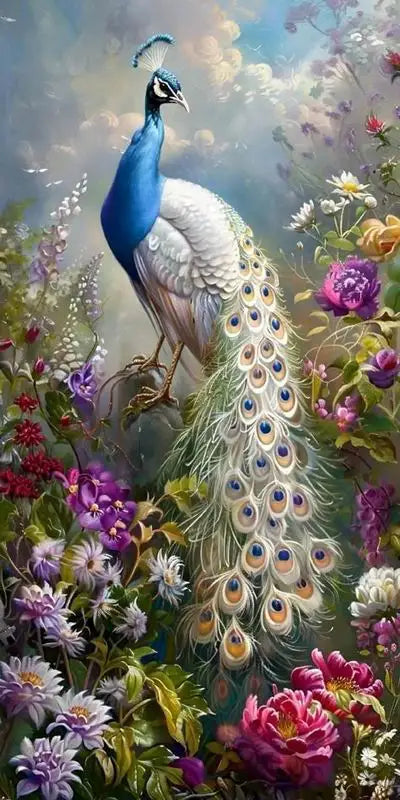 Colorful Peacocks Large Size Diy Diamond Painting Kits New Animal Big Birds Full Drill Mosaic Embroidery Pictures 100x200cm