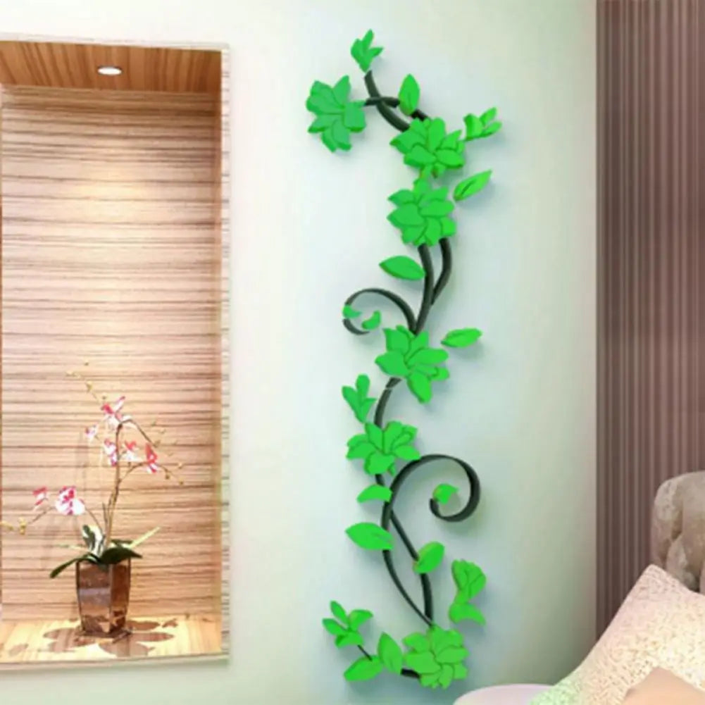 3D Wall Sticker Removable Vase Flower Tree Decal Bedroom Decor