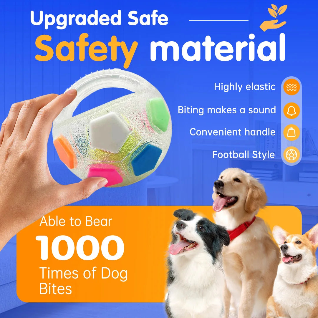 New football tennis ball shaped pet dog toys, durable teething relief to accompany outdoor training squeak toys
