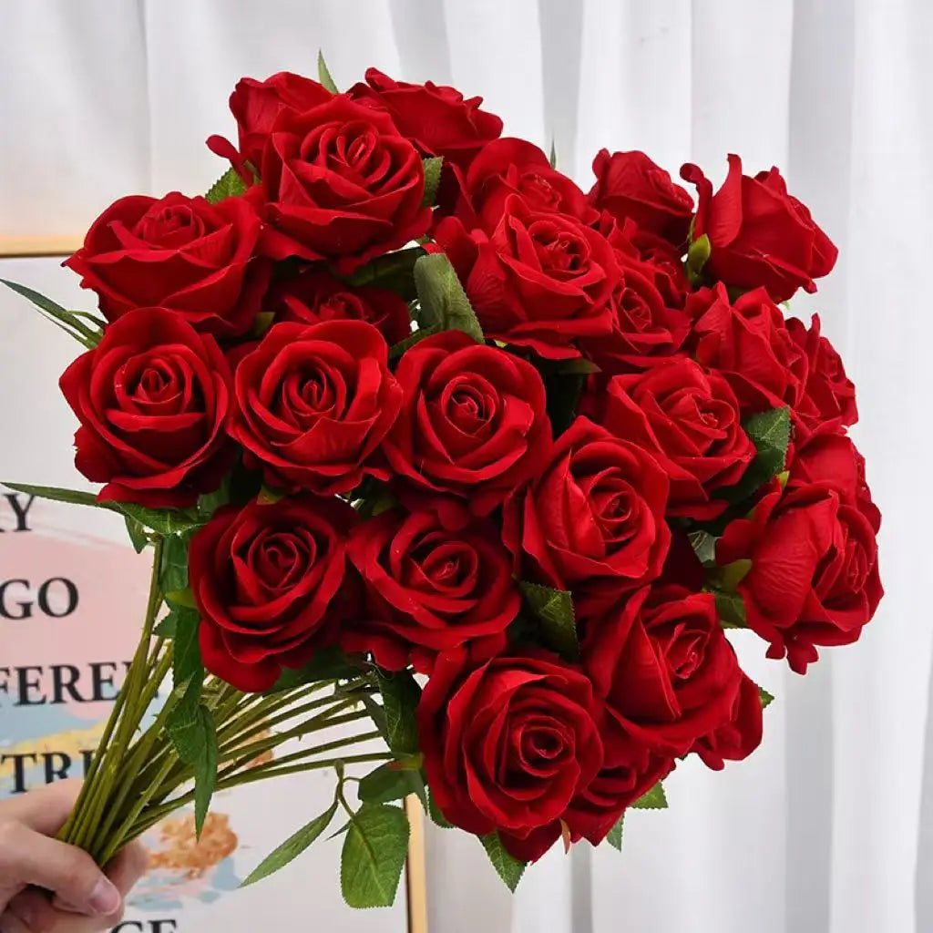 NONECN Artificial Roses Flower Branches For Wedding And Home Decor