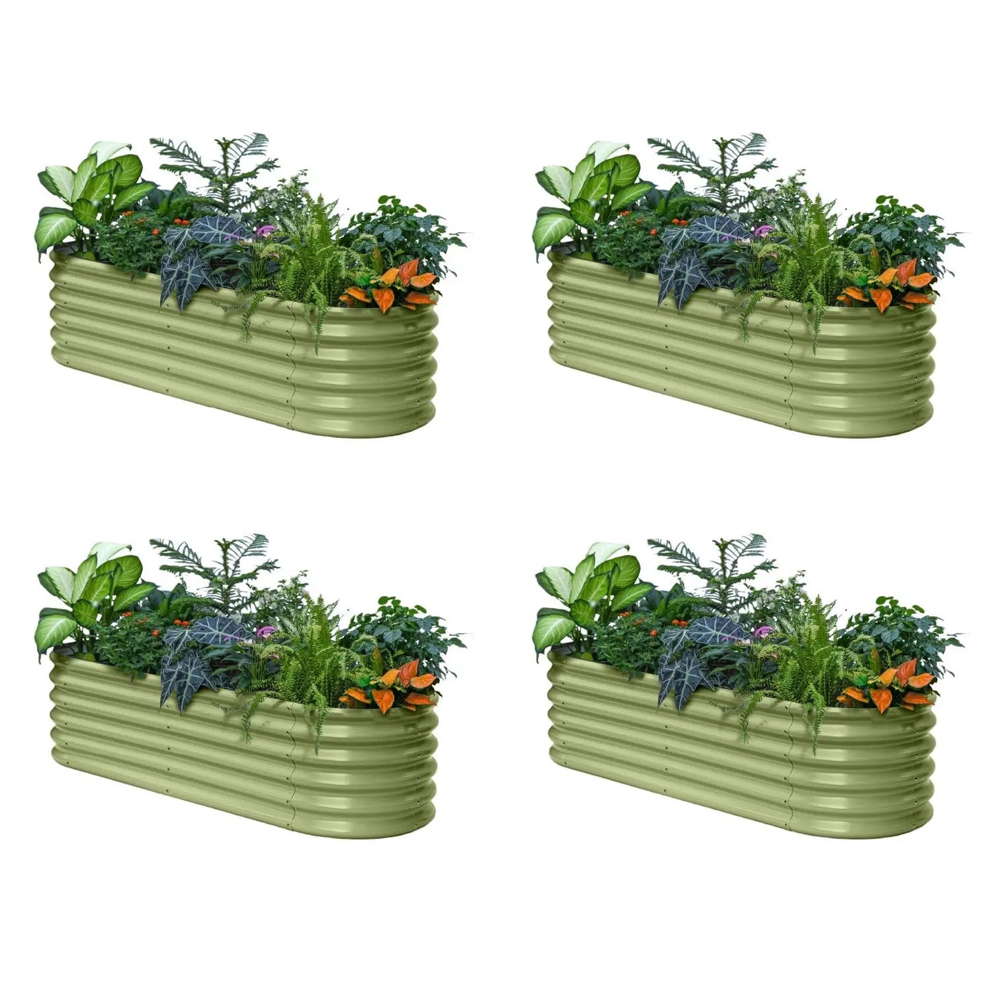 6x2x1.5ft 17in Tall Raised Garden Bed Galvanized Steel Planter Box Outdoor Herb Strawberry Small Space Custom