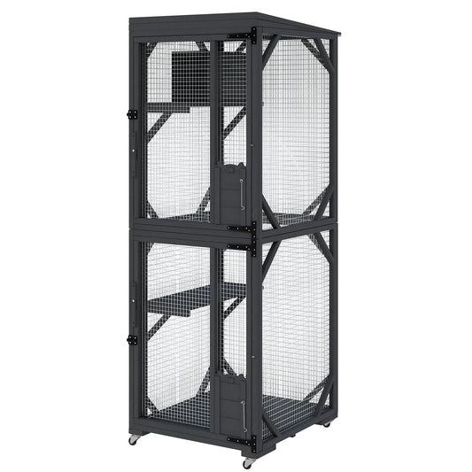 HiMISSCatio Outdoor Catio Enclosure With Lockable Wheels Weatherproof