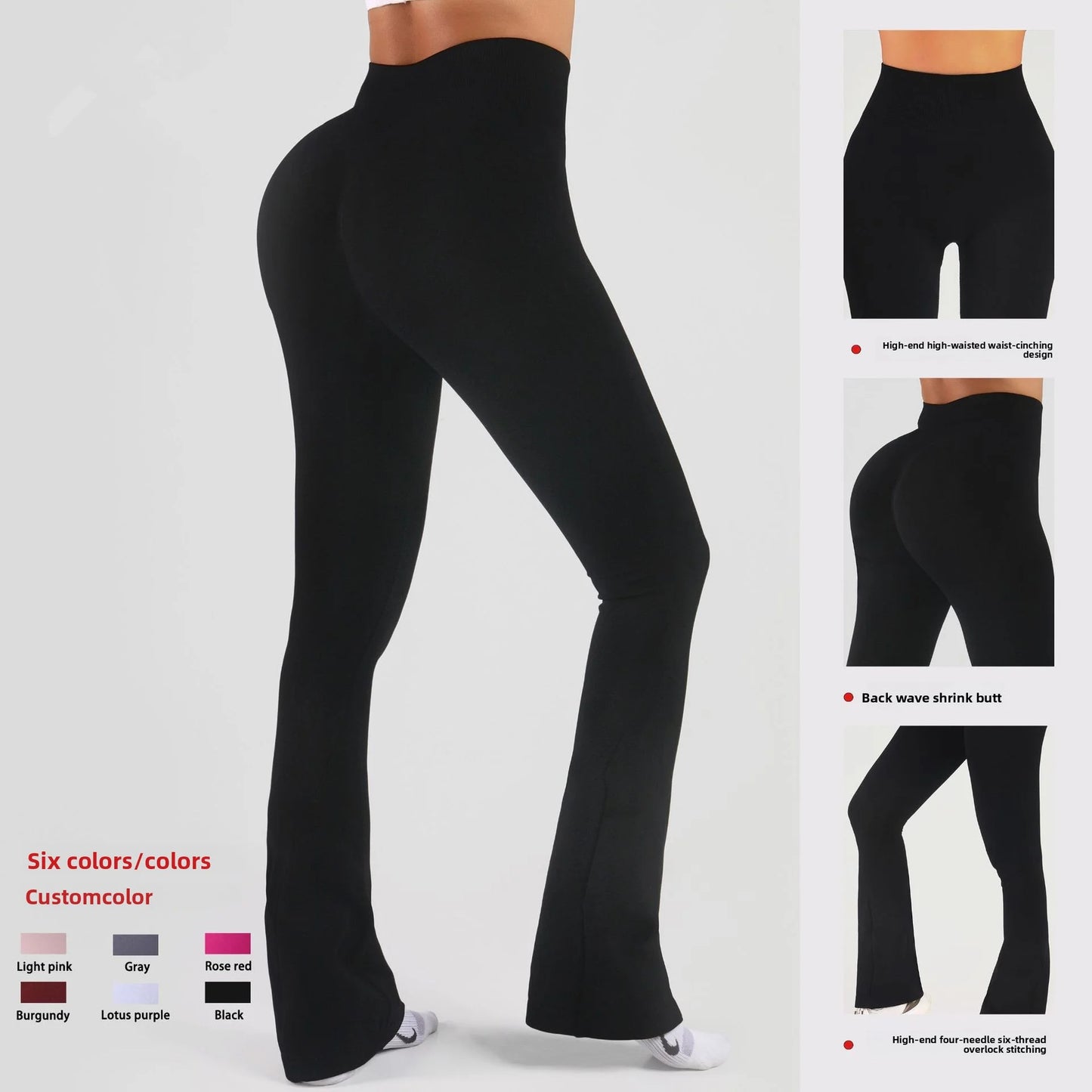 Womens Flared Yoga Pants, High Waisted Flare Leggings Bottom Bootcut Yoga Pants