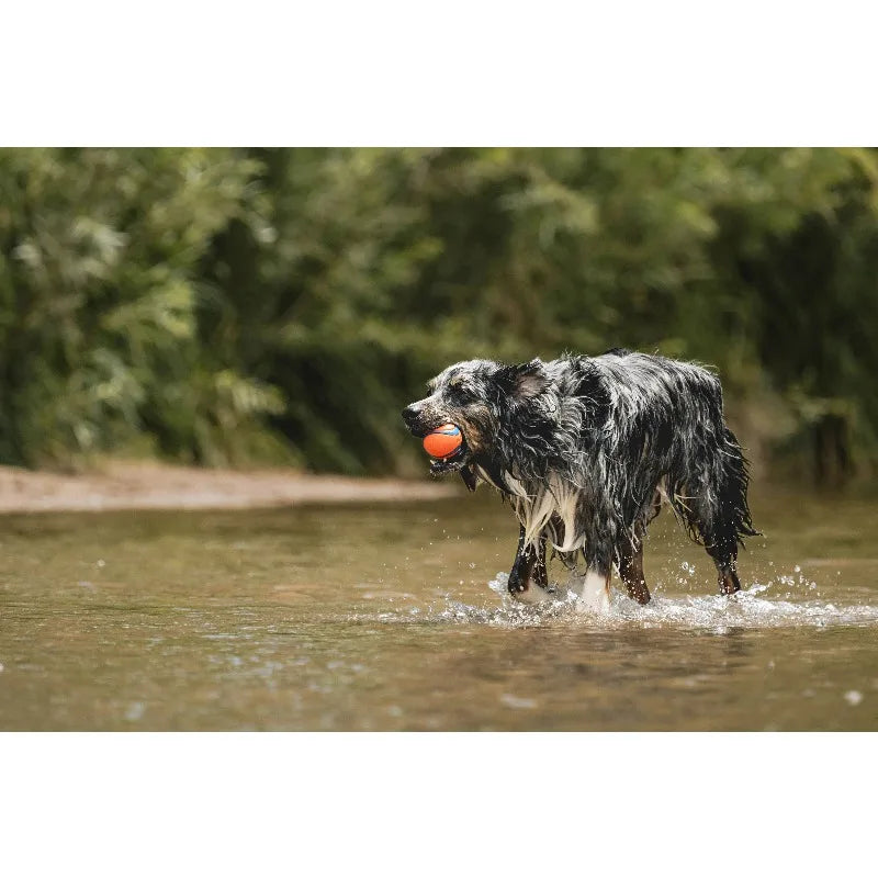Ultra Ball Rubber Super Bouncy Land and Water Dog Toy, 3" Large for Dogs 60 to 100 lb, Pack of 1, Orange Blue