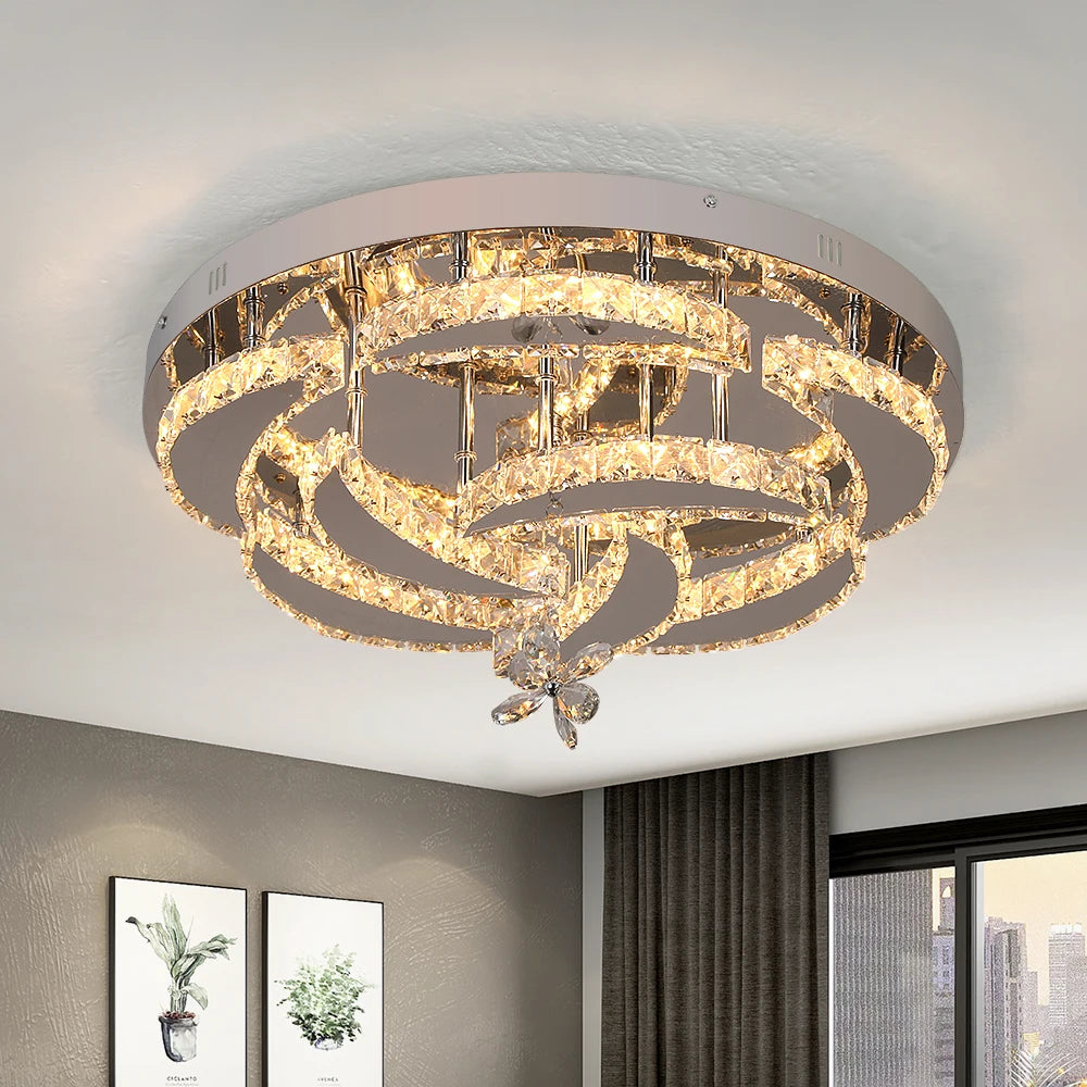 VETRULUS Luxury K9 Crystal Chandelier Modern Ceiling Lamp Led Living Dining Room Decor Pendant Light Dimmable Lustre Home